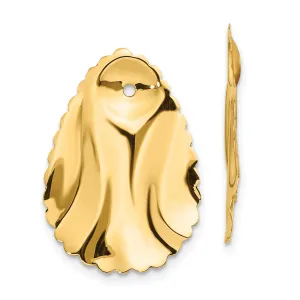 14K Gold Hammered Oval Earring Jackets with Polished Finish