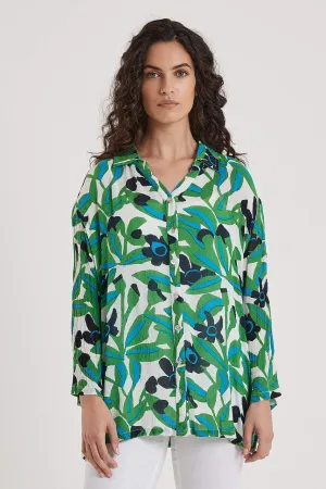 Adini 336627 Green Jungle Floral Lily Tunic