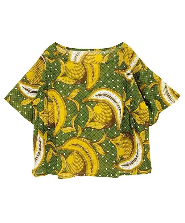 African Print Tucked Pullover 25S701 [Expected to arrive in stock around March].