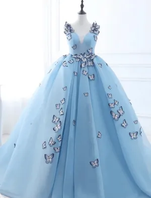 Ball Gown Prom Dresses Luxurious Dress Engagement Court Train Sleeveless V Neck Tulle with Pleats Appliques