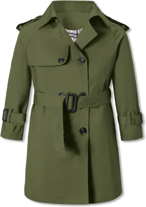 Betusline Boys Waterproof Trench Coat Double Breasted Classic Belted Outwear Jacket Dress Coats