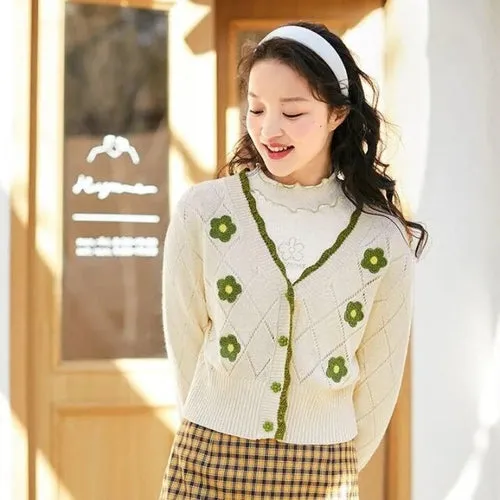 Cardigans Women Leisure Sweet V neck Cozy Elegant Female Sweaters