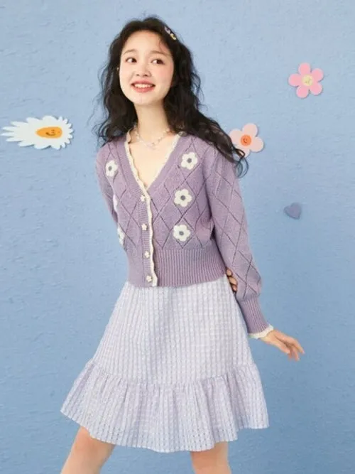 Cardigans Women Leisure Sweet V neck Cozy Elegant Female Sweaters