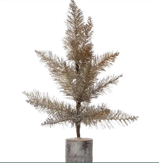 Champagne Mini Tinsel Trees