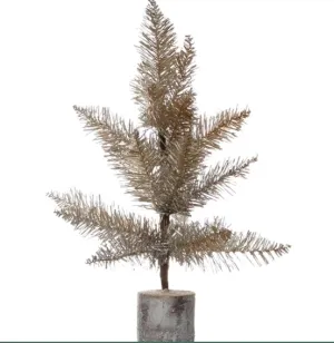 Champagne Mini Tinsel Trees