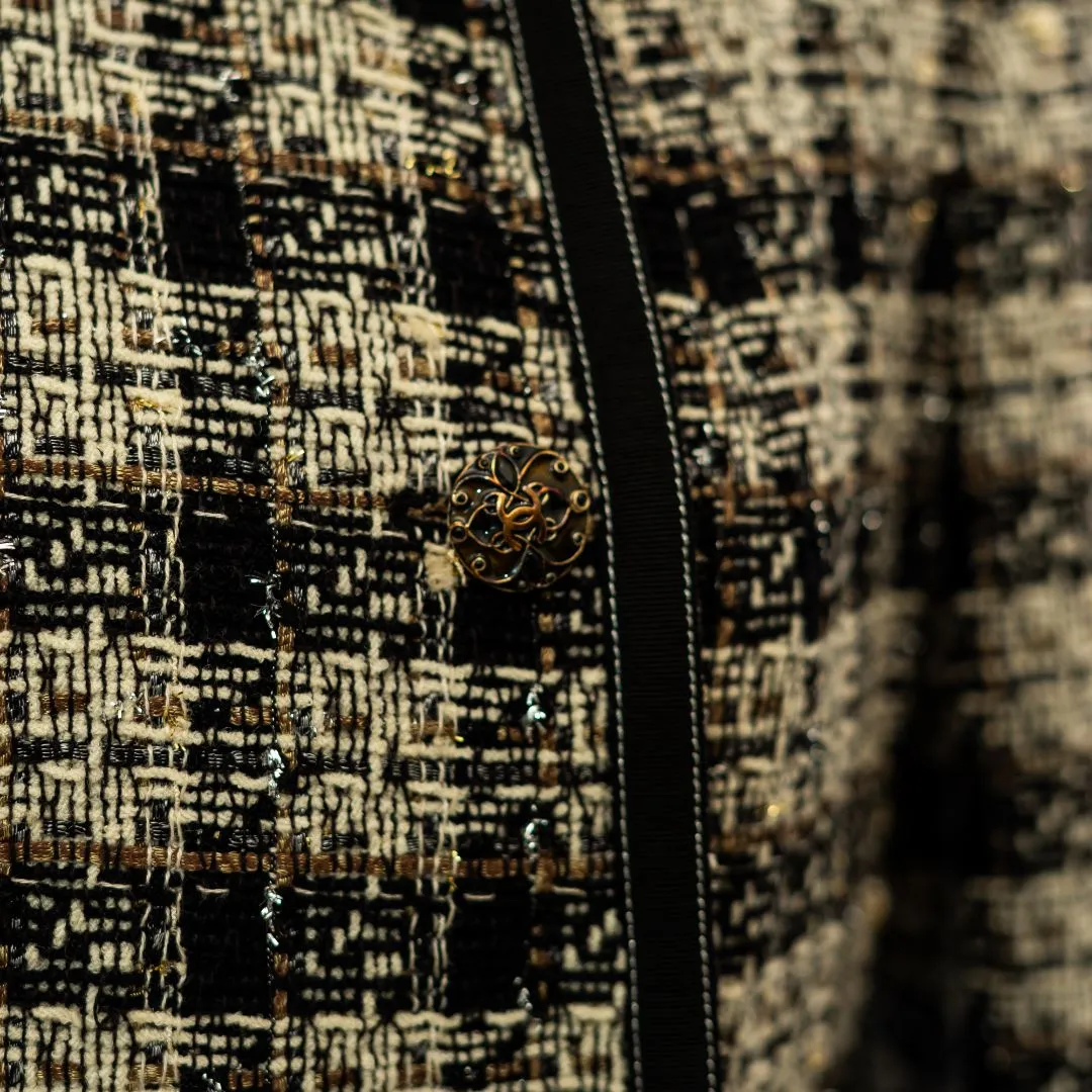 Chanel Black/Beige Tweed Jacket