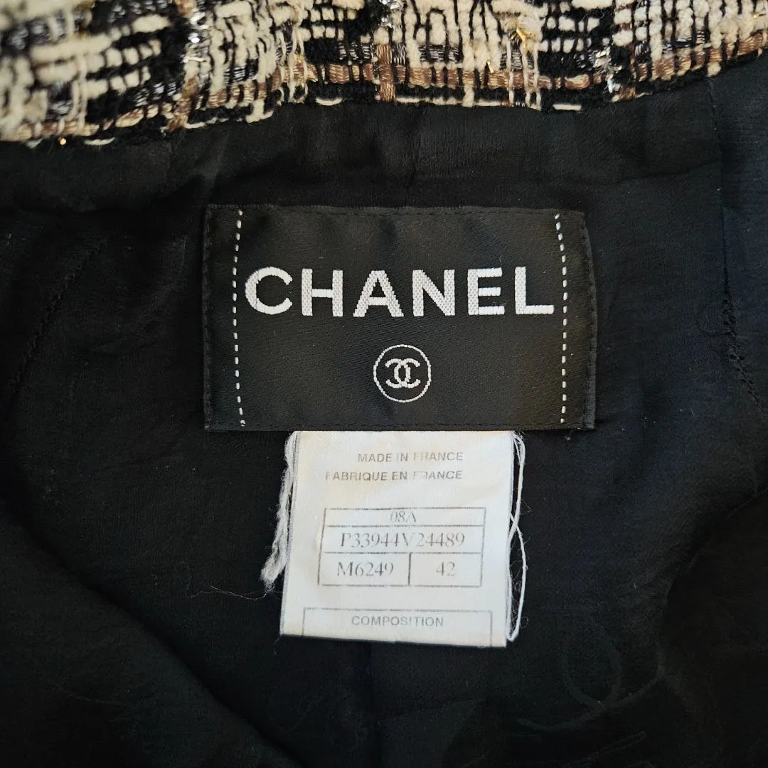 Chanel Black/Beige Tweed Jacket