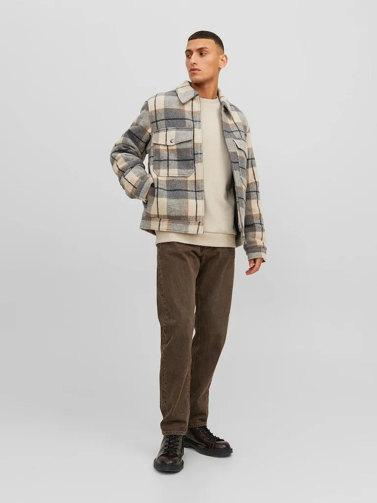 Check Jacket - Lead Grey
