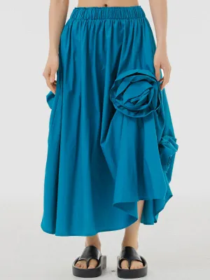 CHICMY-Graduation gift, graduation evening dress Three-Dimensional Flower Solid Color Elasticity Asymmetric Loose Skirts Bottoms