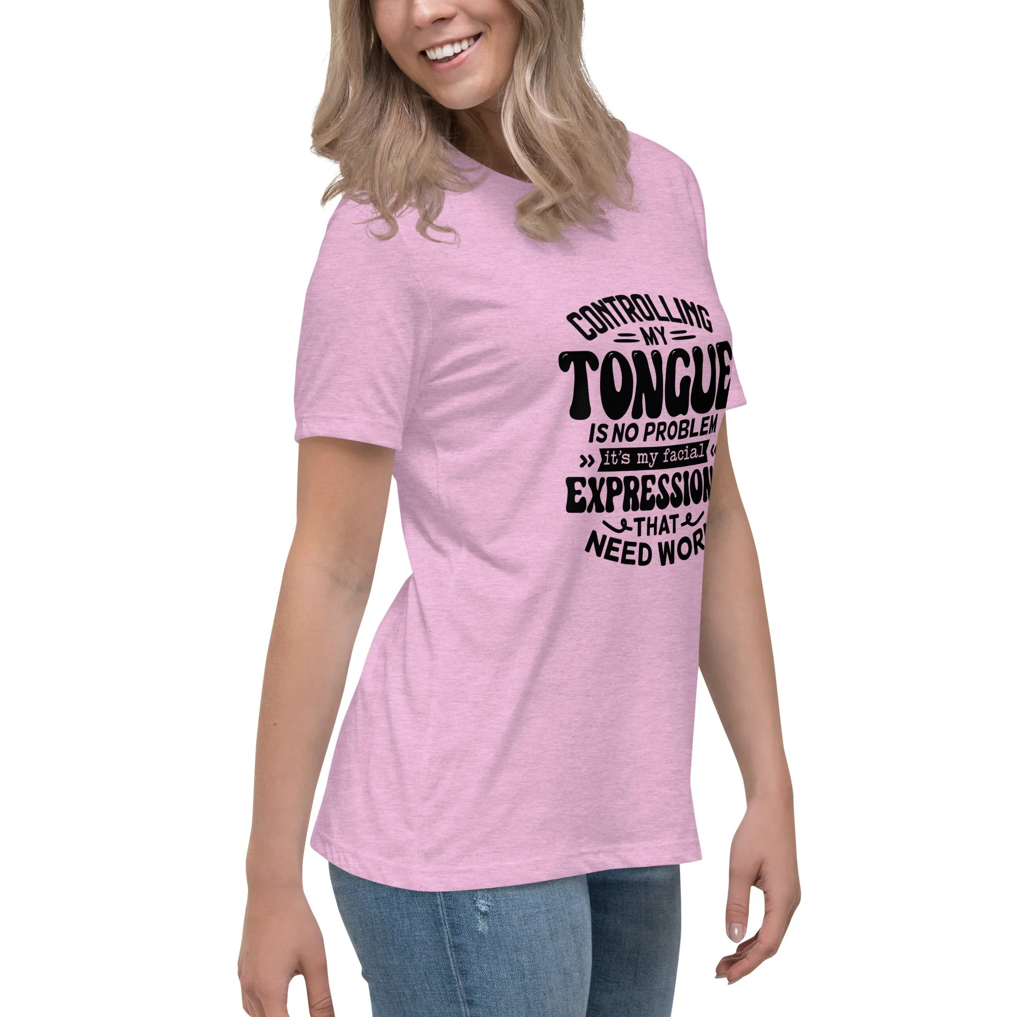 Controlling My Tongue-Graphic Print T-Shirt - Funny & Sarcastic