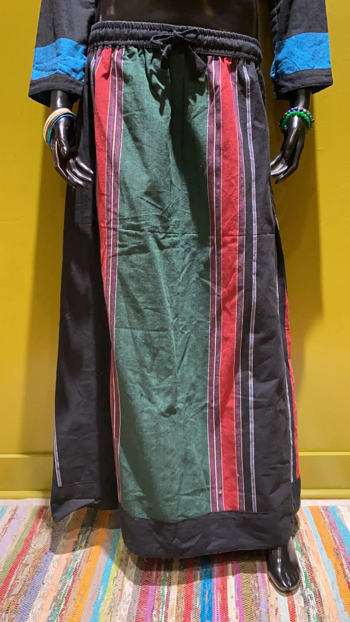 Cotton Drawstring Long Skirt – Prepack of 5 Colors – Boho Stripes