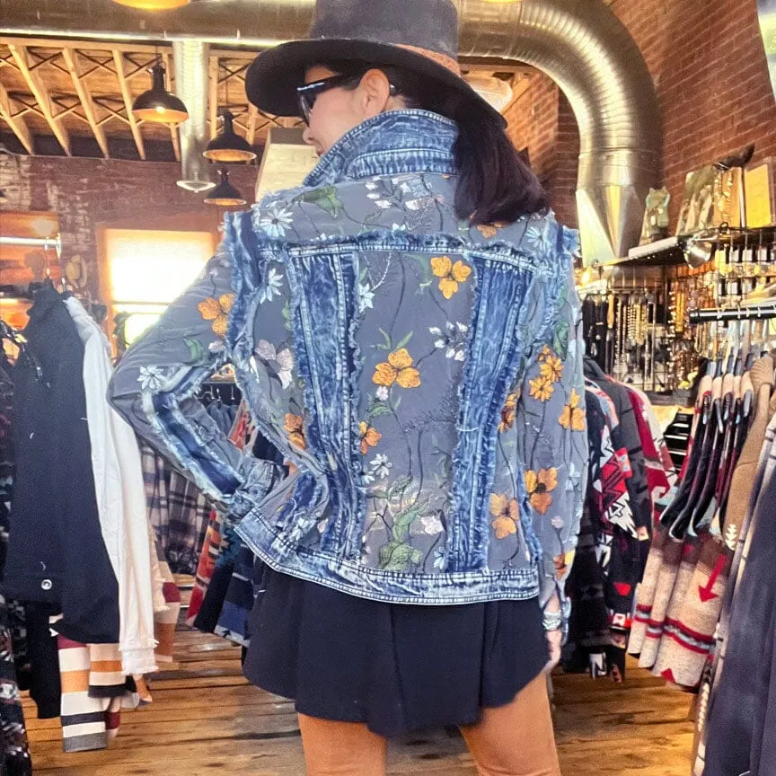 Denim/Lace Jkt - Gold - JAD3
