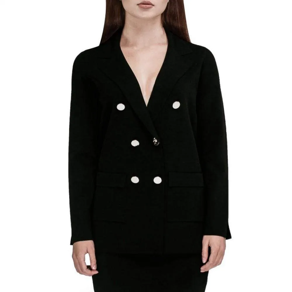 D.Exterior Black Knitted Jacket 50231 2NERO