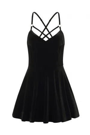 Dorcas Velvet Strappy Skater Dress