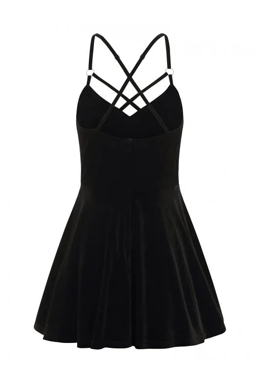 Dorcas Velvet Strappy Skater Dress