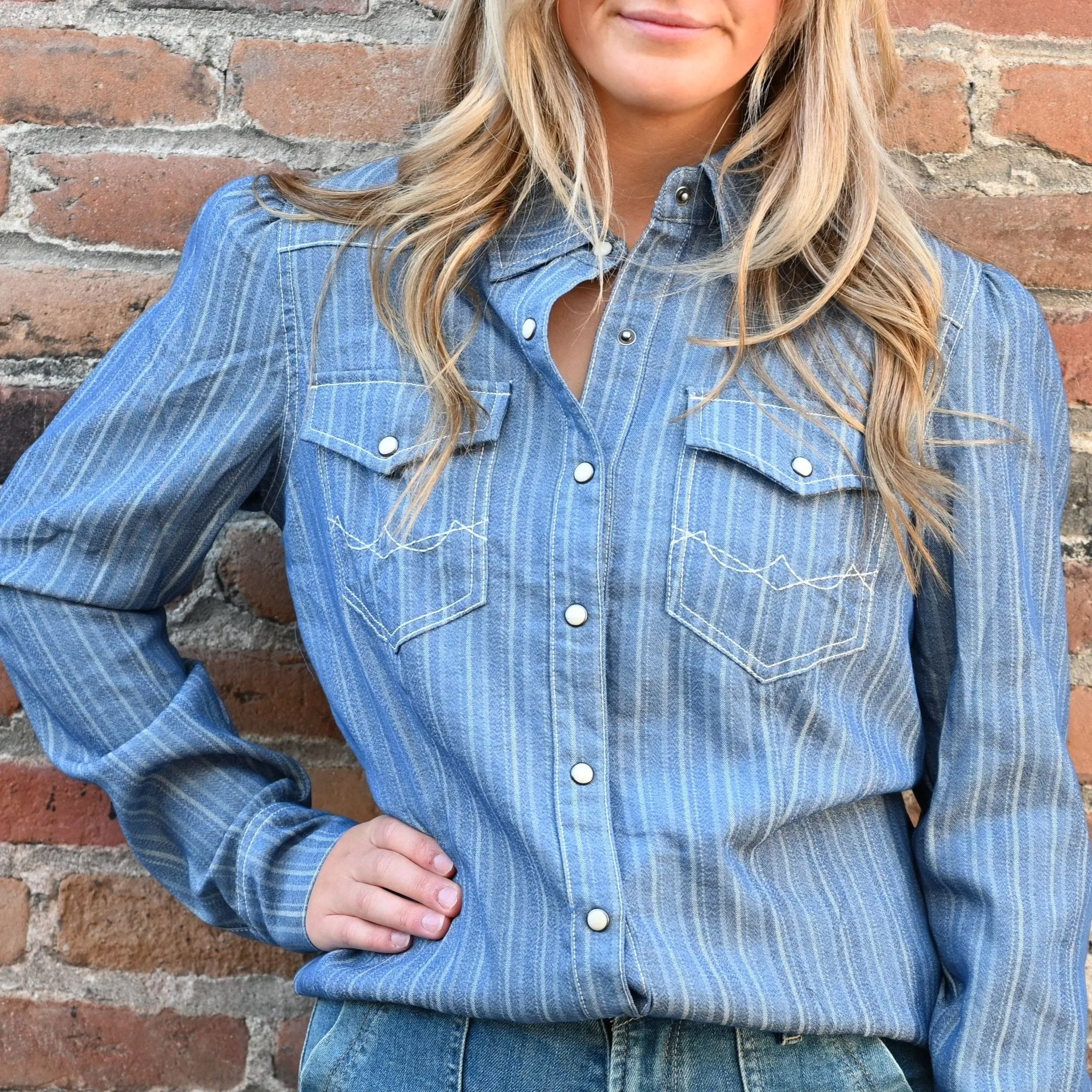Double D Ranch Ladies Heath Shirt in Denim