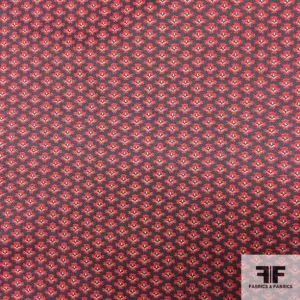 Double-sided Geometric Brocade - Red/Black/White