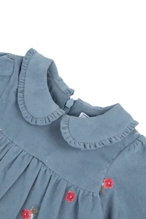 Dress - Blue Velvet Peter Pan Collar