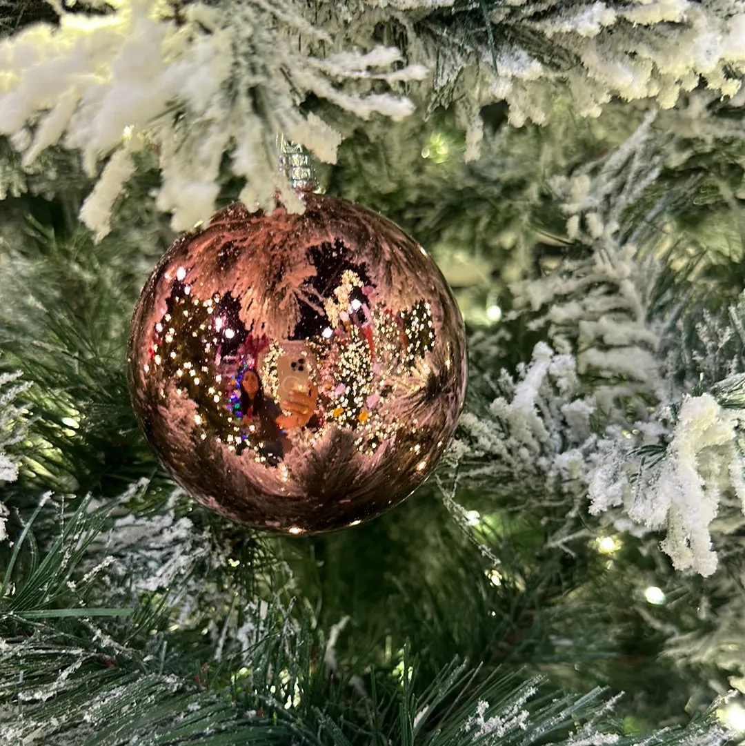 Dusty Rose Shiny Ball Ornament, 4"