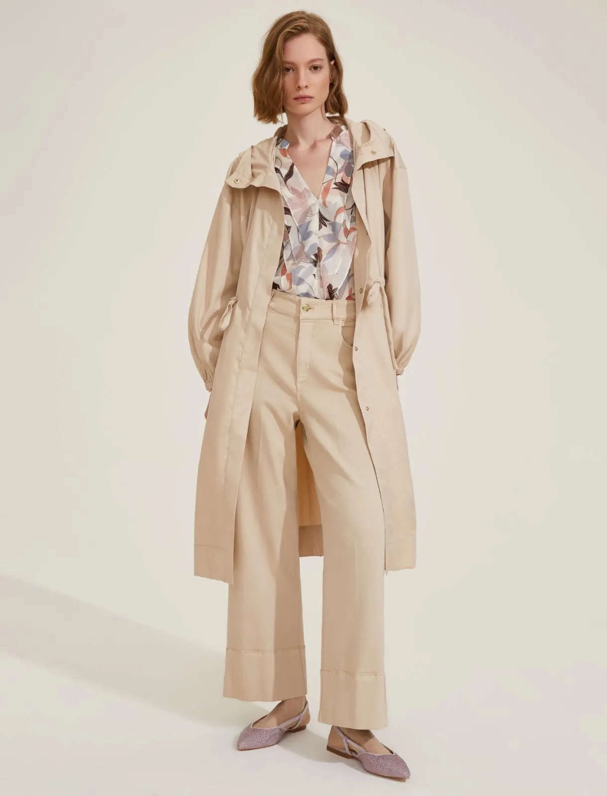 EBM--2515021091 PASQUA ECRU DRAWSTRING COAT