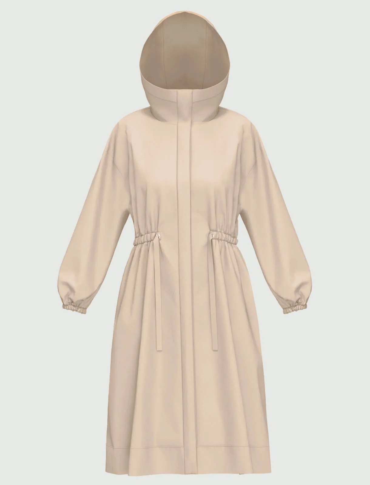 EBM--2515021091 PASQUA ECRU DRAWSTRING COAT