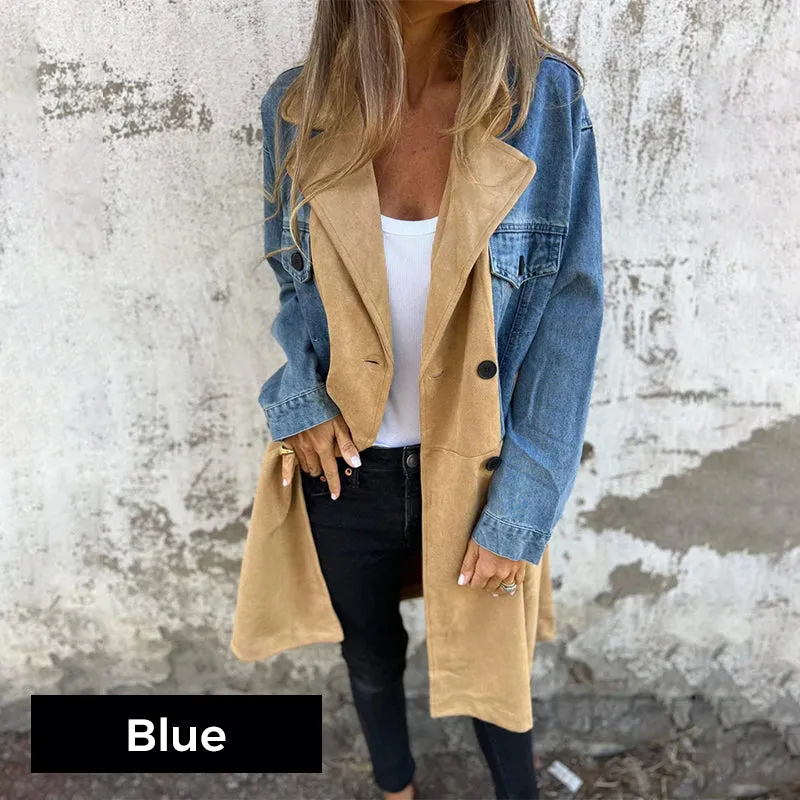 ELORA - Two-Tone Denim Trench