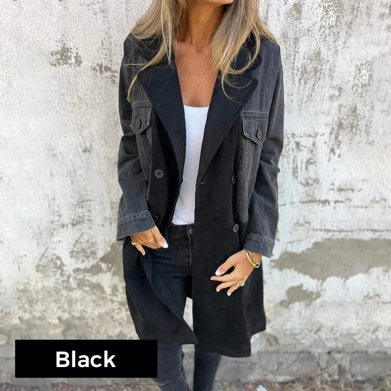 ELORA - Two-Tone Denim Trench
