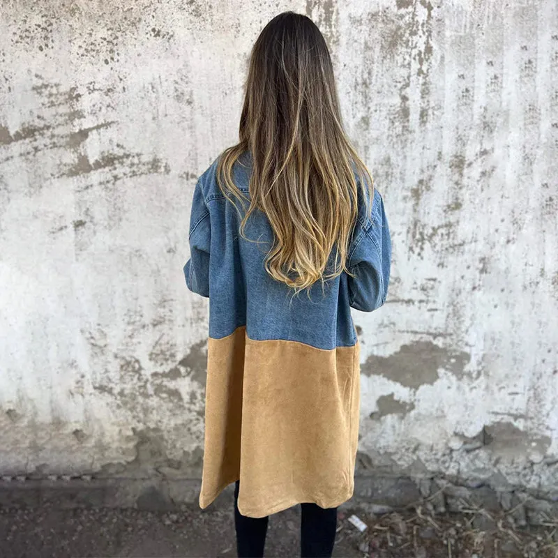 ELORA - Two-Tone Denim Trench
