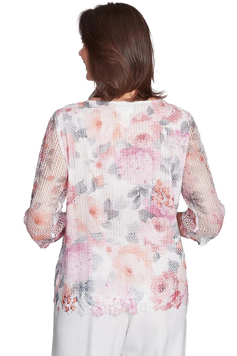 Estate Of Mind Floral Mesh Top