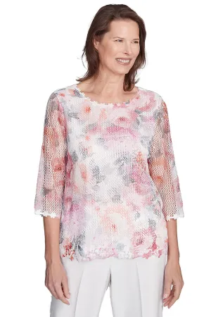 Estate Of Mind Floral Mesh Top