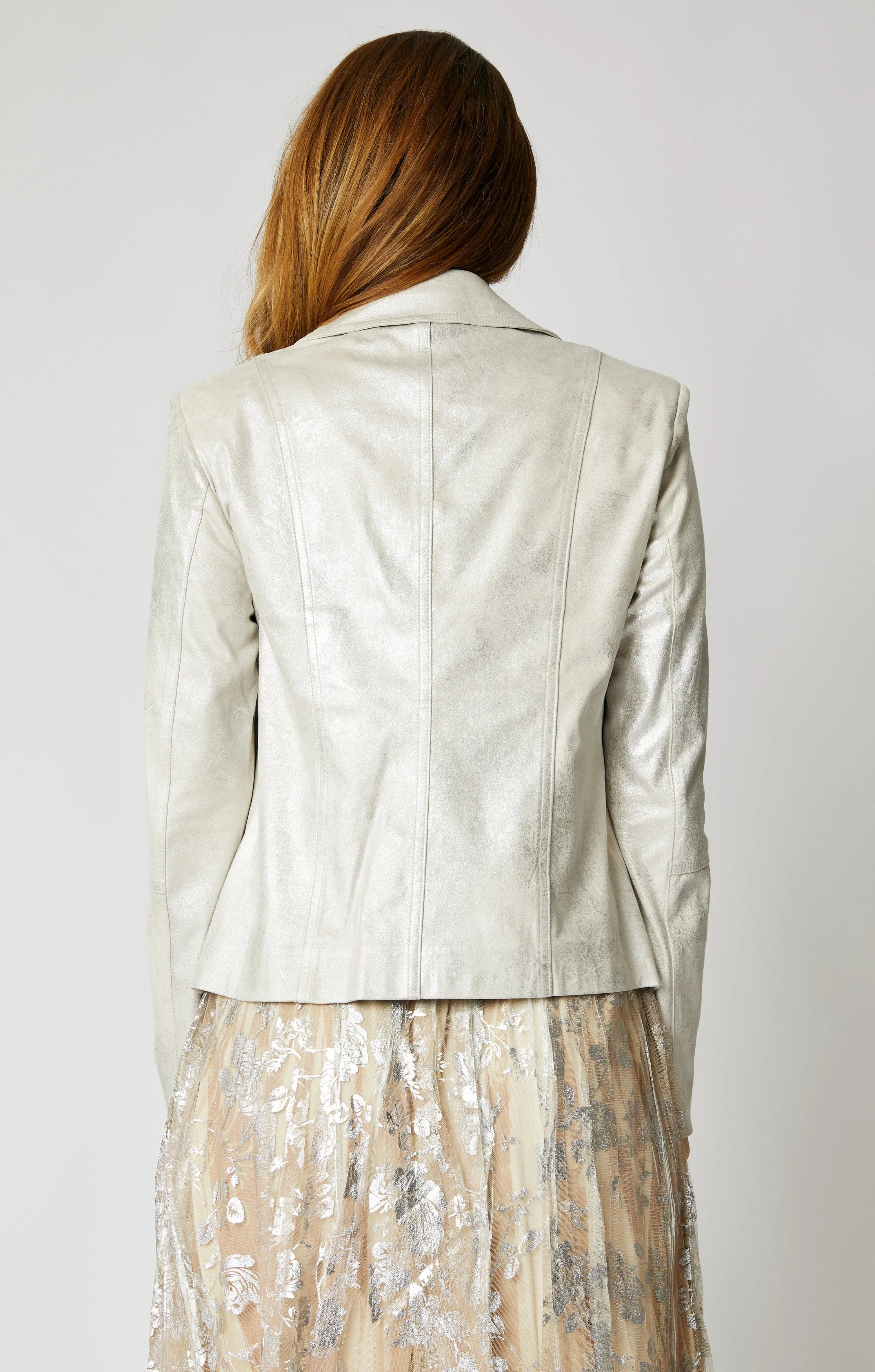 Faux Leather Silver Jacket