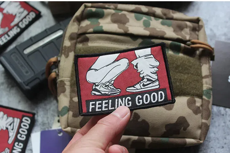 Feeling Good Adult Humor Patch – Funny 3D Embroidered Badge for Jackets, Backpacks, and Biker Gear