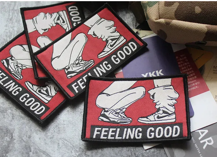 Feeling Good Adult Humor Patch – Funny 3D Embroidered Badge for Jackets, Backpacks, and Biker Gear