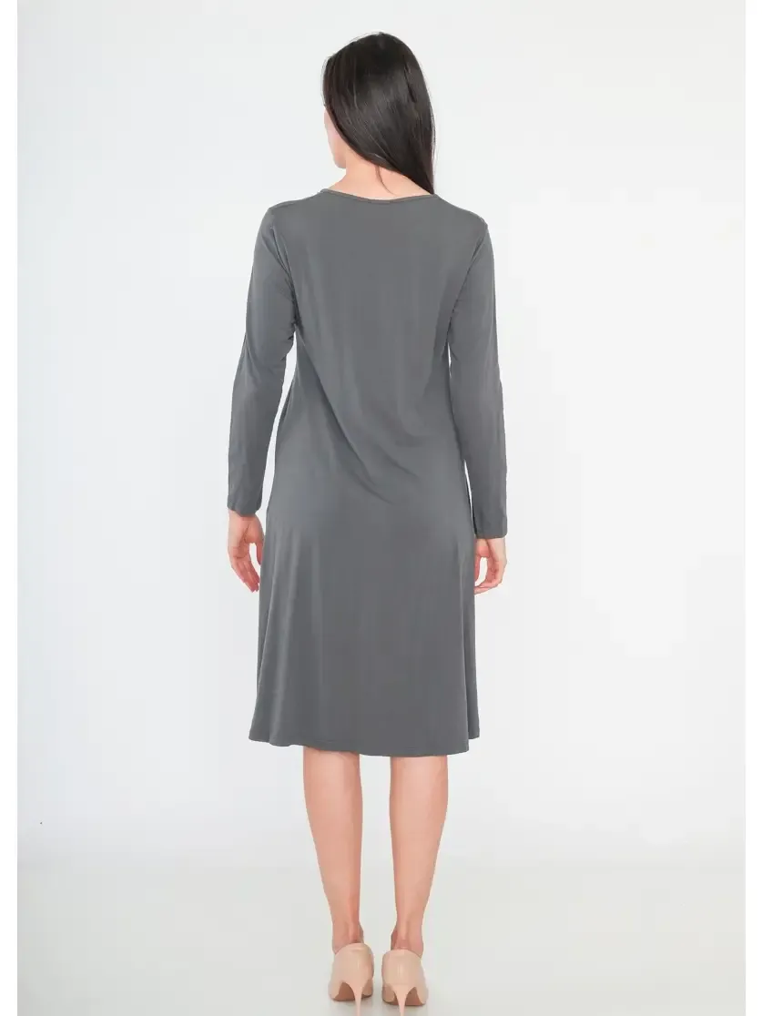 FINAL SALE Grey Cotton Tunic Dress