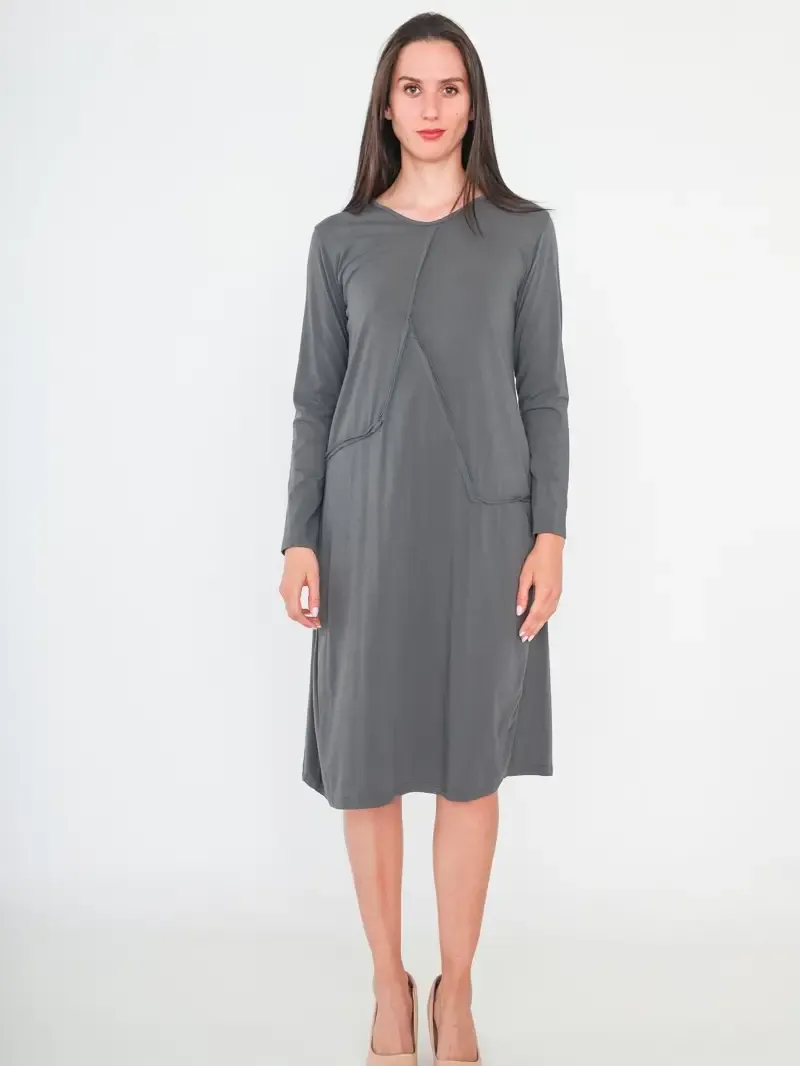 FINAL SALE Grey Cotton Tunic Dress