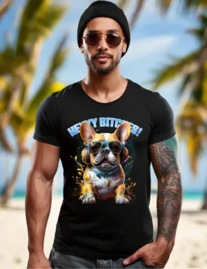 Frenchie Heyyy Bitches Work Art T-Shirts | Grooveman TM