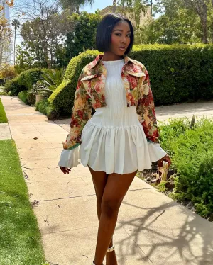 Garden Party Cropped Jacquard Jacket