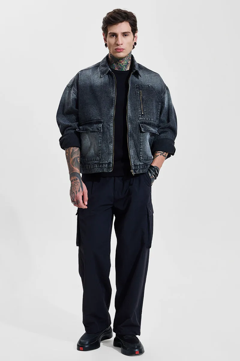 Grey Relaxed Fit Denim Jacket