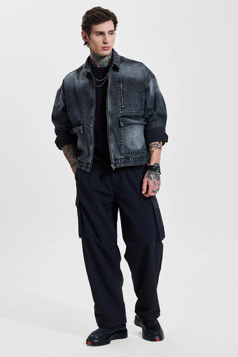 Grey Relaxed Fit Denim Jacket