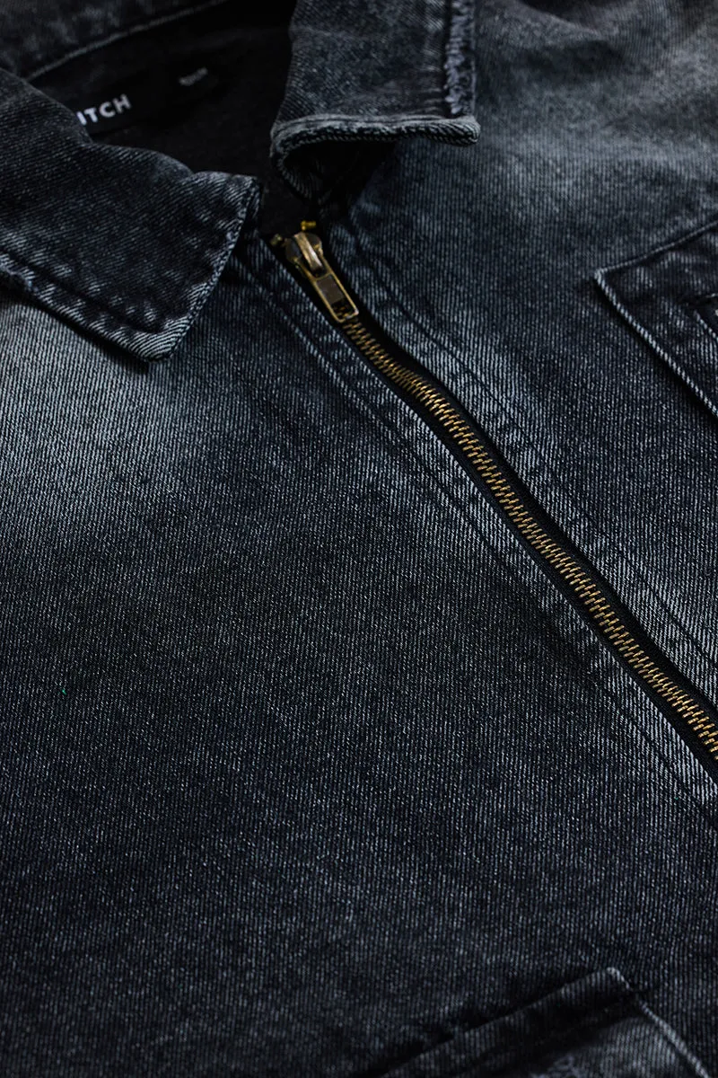 Grey Relaxed Fit Denim Jacket