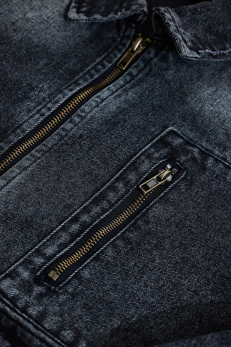 Grey Relaxed Fit Denim Jacket