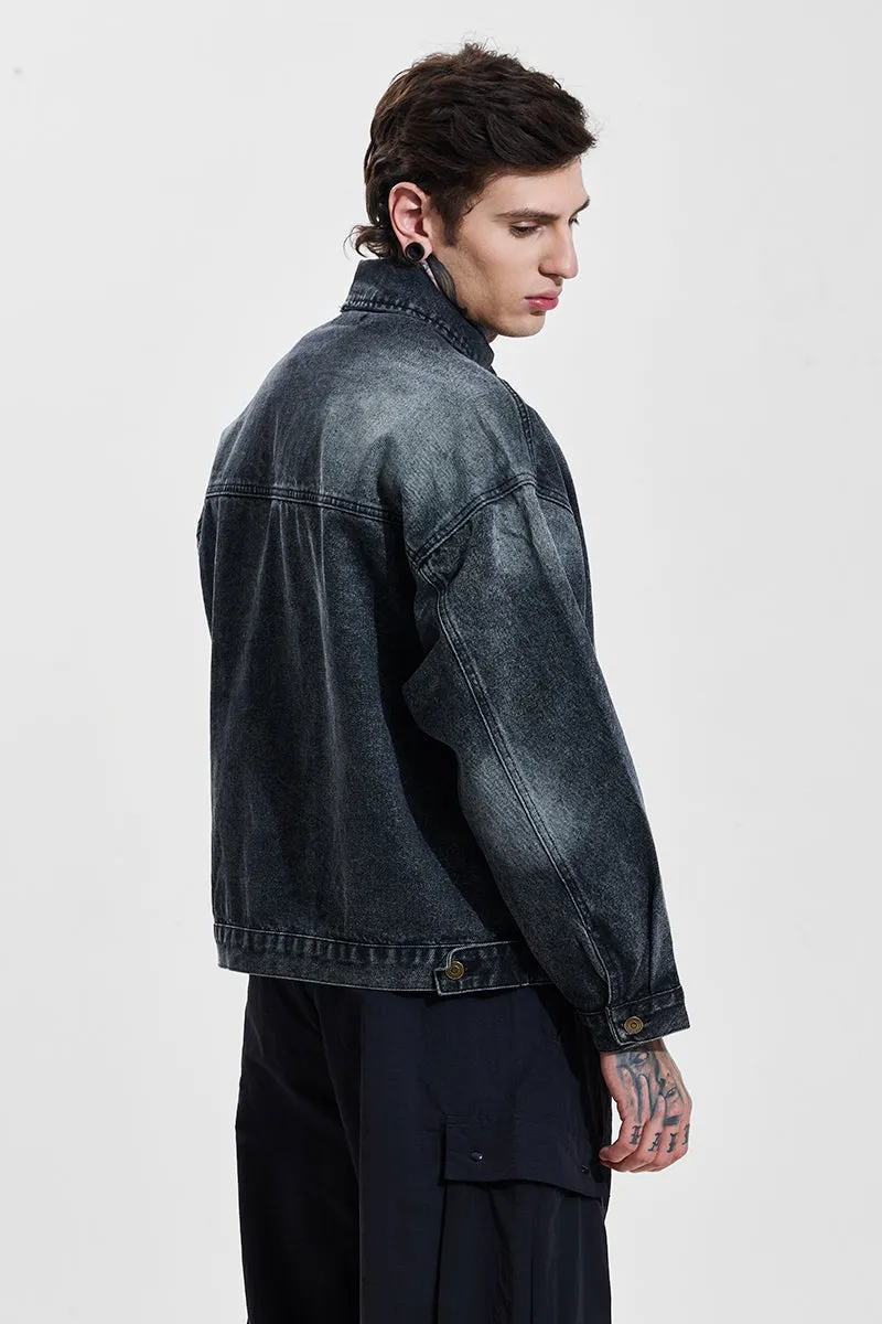 Grey Relaxed Fit Denim Jacket