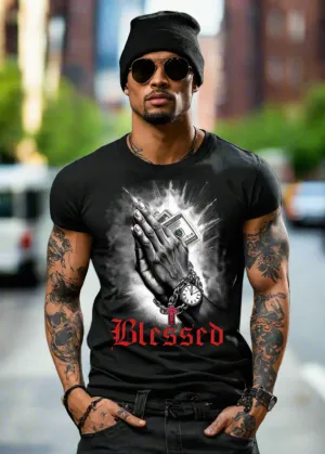 Hands Pray Blessed Art Exclusive T-Shirts | Grooveman Music TM