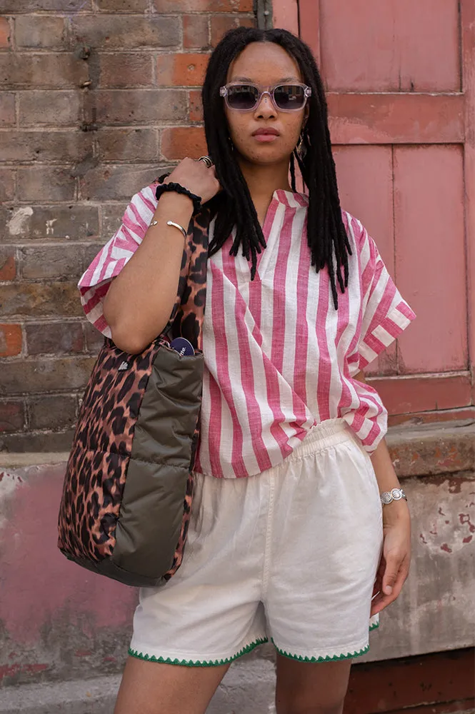 ICHI Lolia Pink Striped Shirt