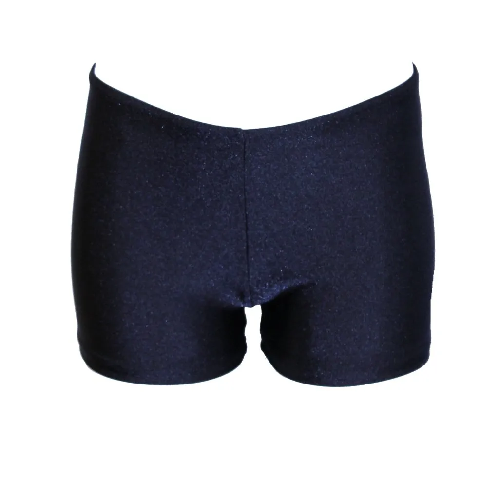 JODIE - NYLON LYCRA HIPSTER HOTPANTS / SHORTS - BLACK