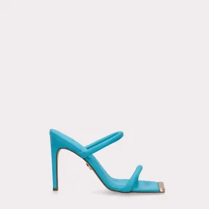 KATERINA SCUBA BLUE SMOOTH LEATHER MULES