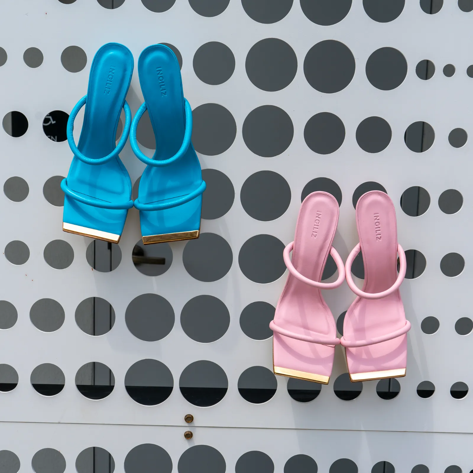 KATERINA SCUBA BLUE SMOOTH LEATHER MULES
