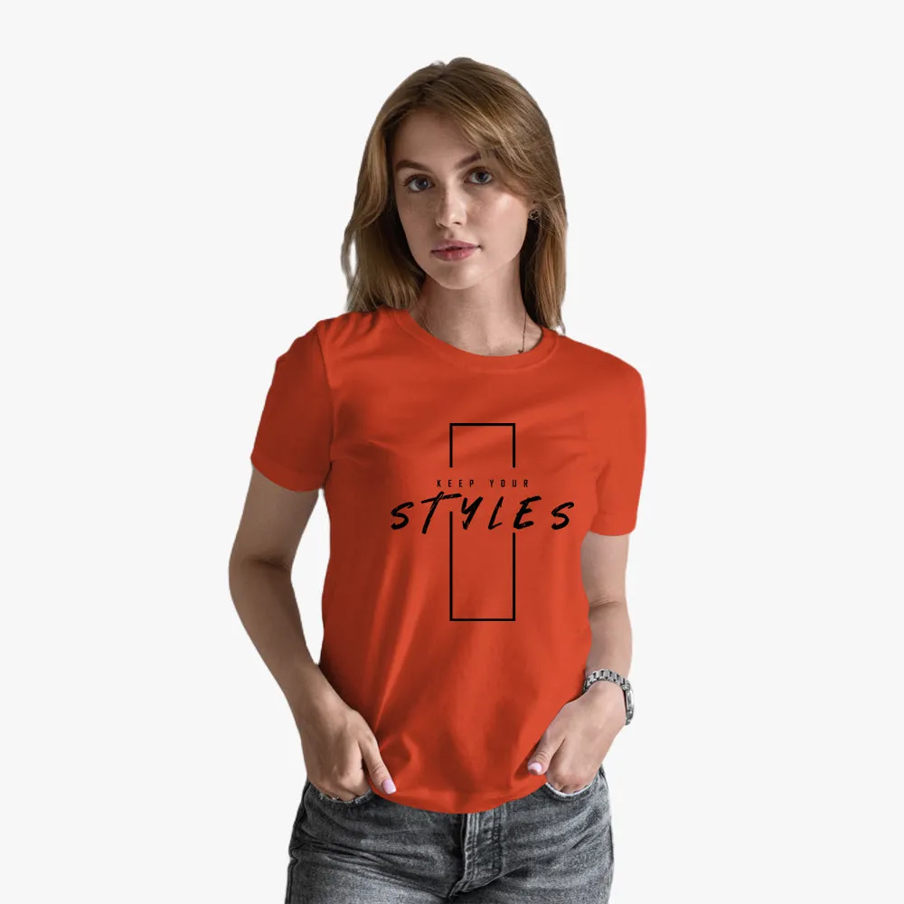 Keep Your Styles Graphic Regular Fit T-Shirt for Women and Girls
