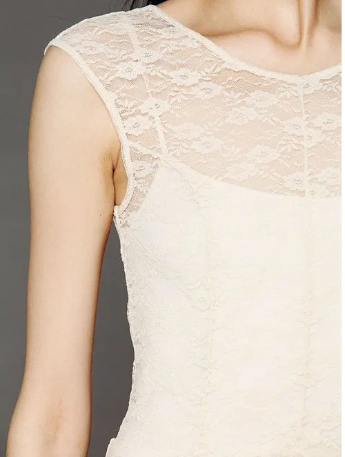 Luxurious Lace Ruched Irregular Long Prom Party Dress