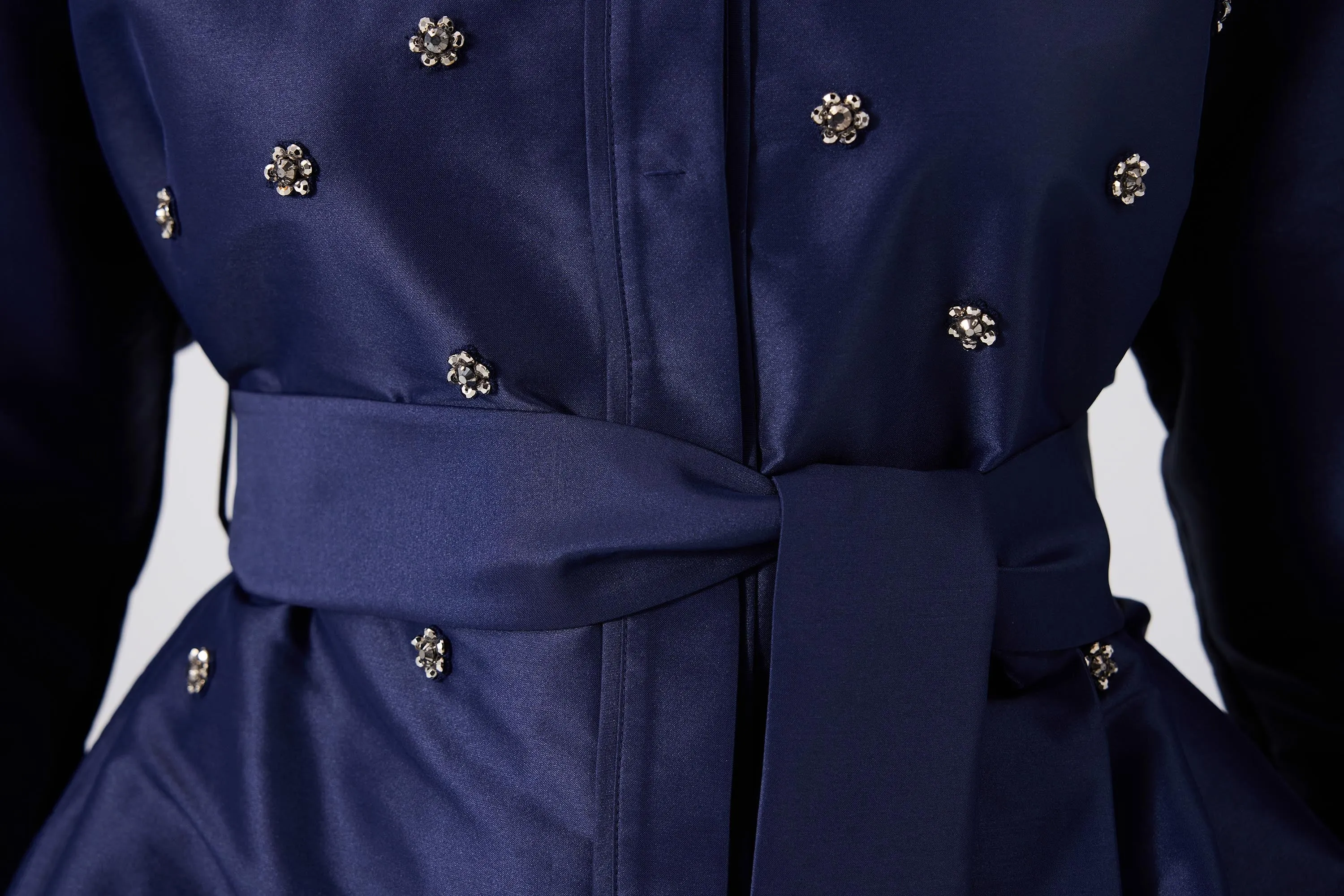 Machka Embroidered Shirt Jacket Navy